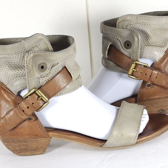 Miz Mooz Women's Cali US8-8,5 EU39 Brown Gray Ankle Wrap Gladiator Sandals Shoes - Picture 10 of 16